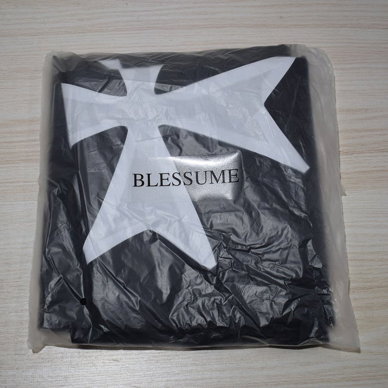 BLESSUME Medieval Hospitaller Hood Robe Templar Knight Cloak Halloween Costume Cape Unisex (Black, Large) - Image 5